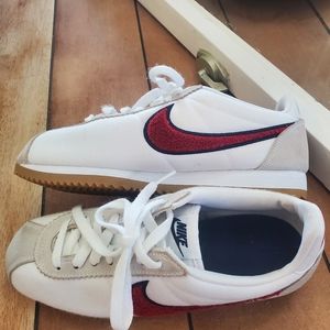 Nike Cortez White and Red Sneakers